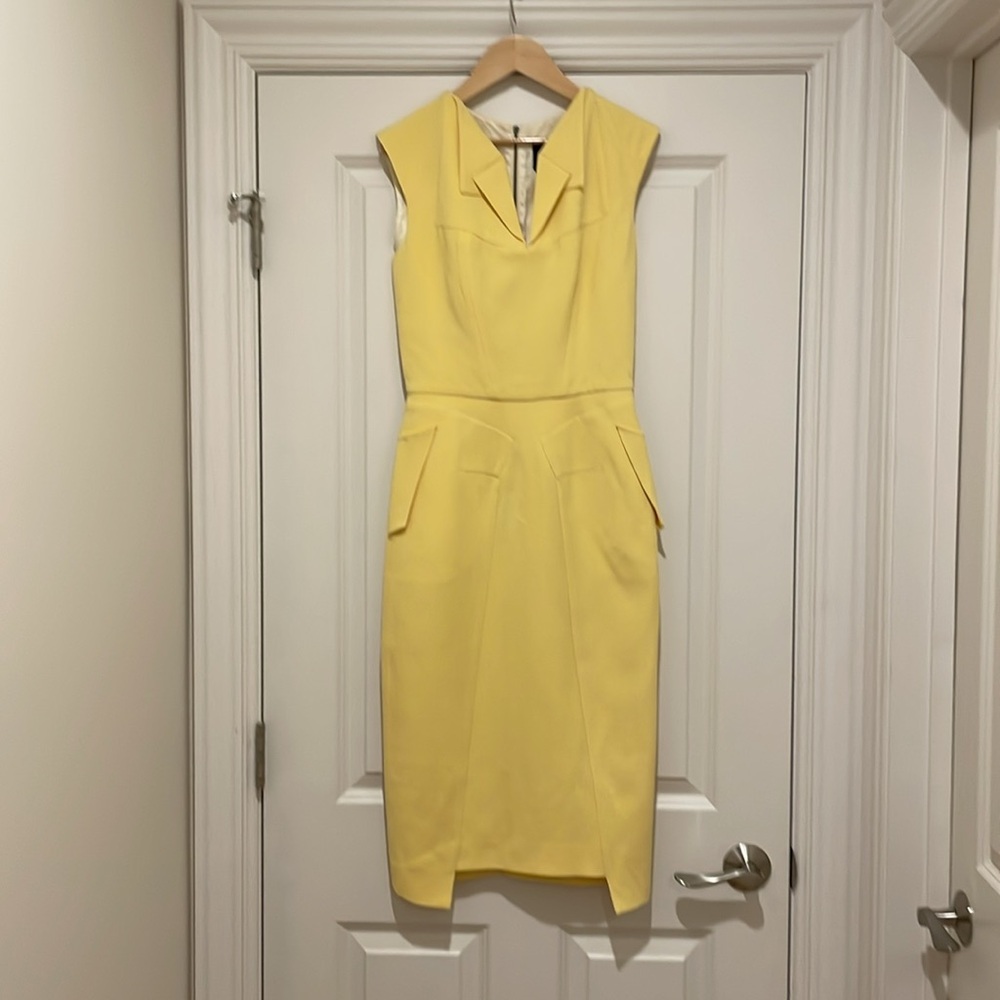 Roland Mouret Vibrant Yellow Midi Dress